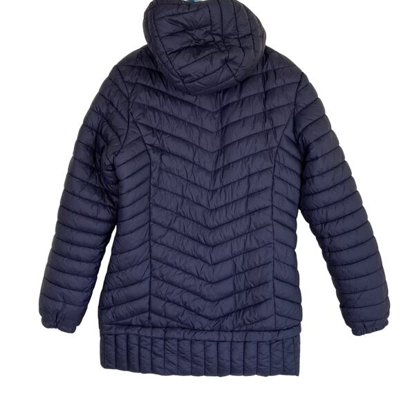 QLZ Girls Sz 12 Reversible Puffer Jacket Quilted Hooded Black / Tropical - Picture 4 of 16